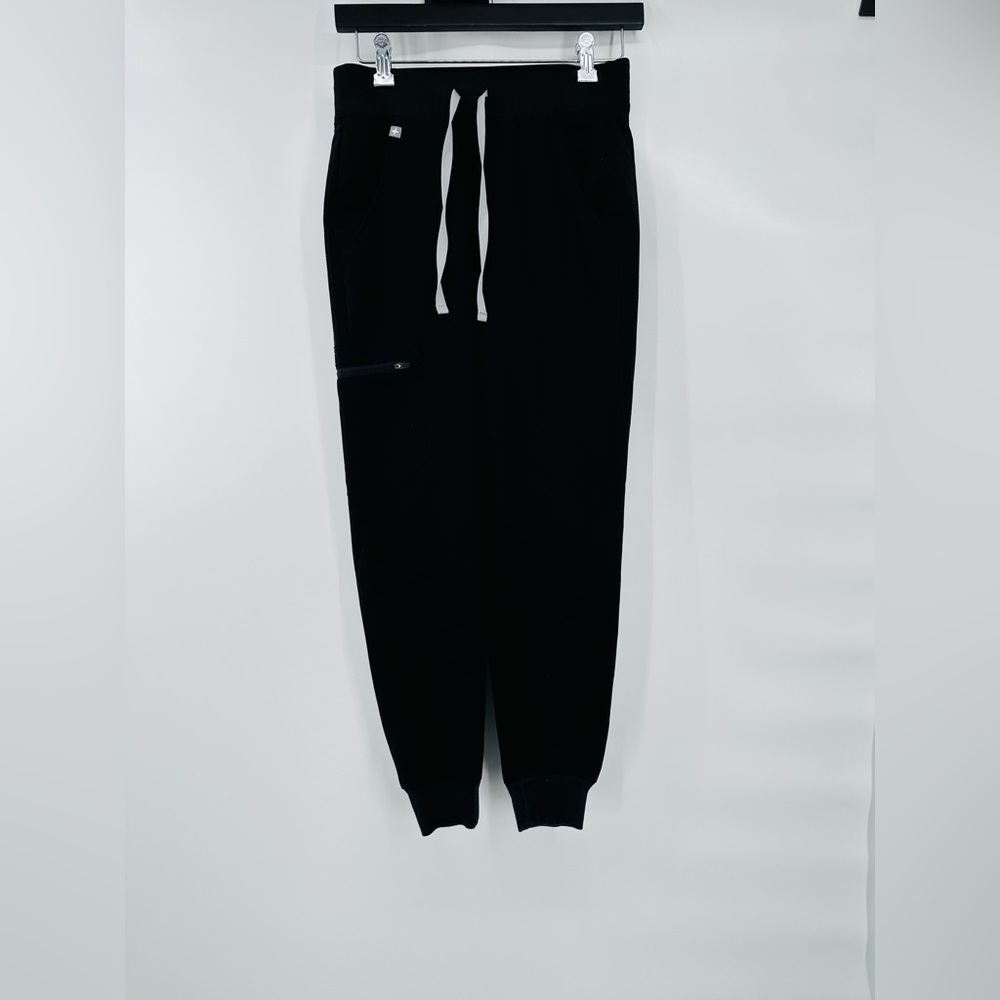 Figs Zamora Jogger Scrub Pants Black Pull On Drawstring  XXS